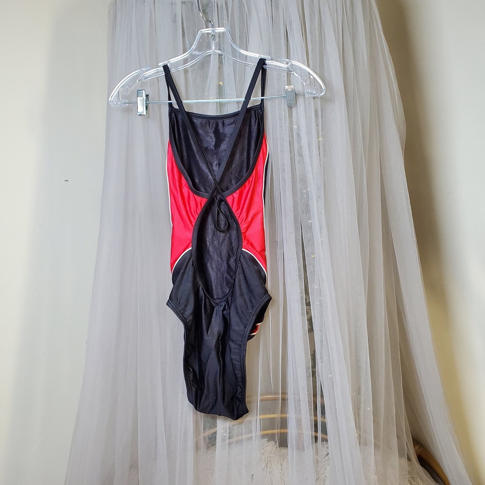 Vintage Speedo Flyback One Piece Swimsuit Sport Competition Size 6/32 Vacation - Picture 2 of 5